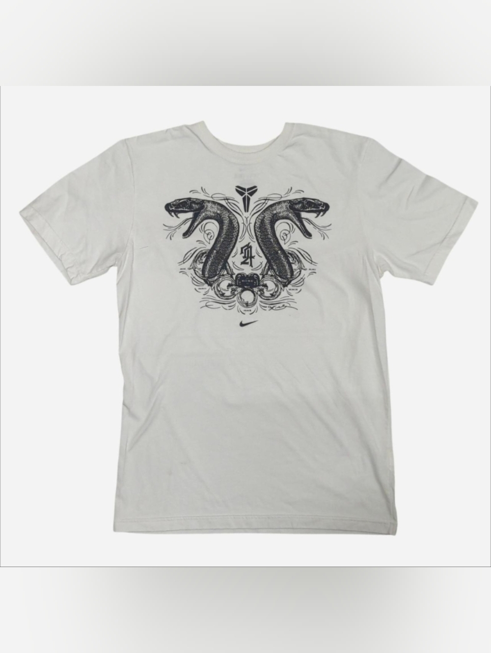 Nike Kobe Bryant Graphic Mamba Snake‎ Dri-FIT White T-Shirt size Medium